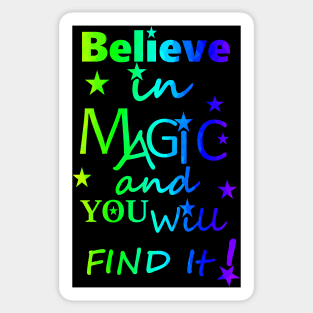 Believe In Magic Bold Color Typography Sticker